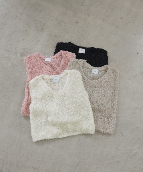 LIAN（リアン）の「サマーフェザーニットベスト（ベスト・レディース・ピンク/ベージュ/アイボリー/ブラック・FREE）」の10枚目の写真