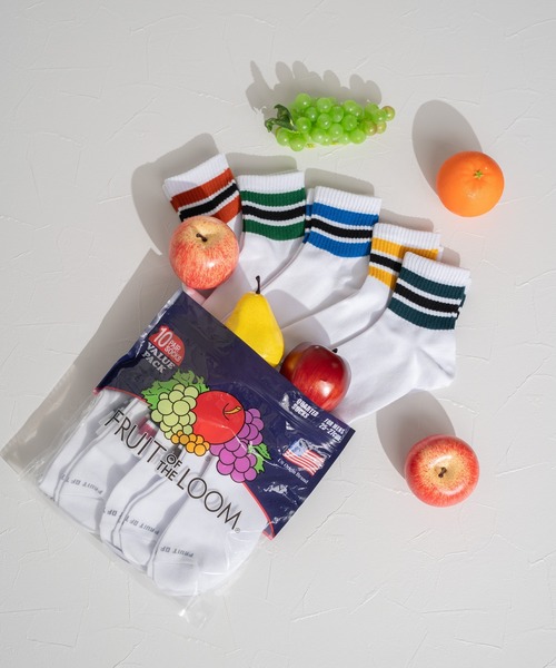 FRUIT OF THE LOOM(フルーツオブザルーム)の「<10足セット>【FRUIT OF THE LOOM】Q FTL 10P TC/ミドル丈ソックス/メンズ(ソックス/靴下・メンズ・マルチ・25cm~27cm)」の1枚目の写真