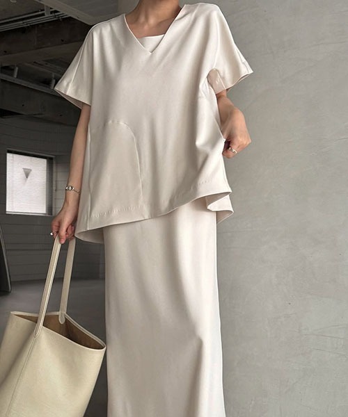 WILLFULLY（ウィルフリー）の「pocket design constructive kaftan tops（その他トップス・レディース・ブラック/チャコールグレー/ベージュ系その他・FREE）」の12枚目の写真