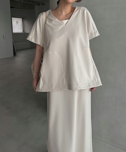 WILLFULLY（ウィルフリー）の「pocket design constructive kaftan tops（その他トップス・レディース・ブラック/チャコールグレー/ベージュ系その他・FREE）」の10枚目の写真