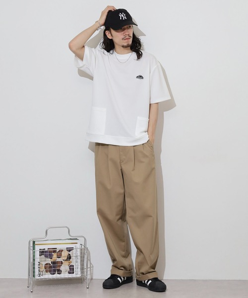 FUNALIVE(ファンアライブ)の「ドライ ダブルポケ ロゴ 半袖 Tシャツ(Tシャツ/カットソー・メンズ・ブラック/チャコールグレー/ネイビー/ホワイト・L/LL/M)」の8枚目の写真