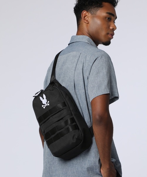 Psycho Bunny（サイコバニー）の「CORDURA fabric スリングバッグ（ショルダーバッグ・メンズ・ブラック・FREE）」の2枚目の写真