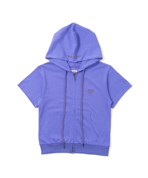 HTH(エイチティーエイチ)の「Assort Short sleeve zip hoodie(パーカー・レディース・パープル/グレー/マスタード・フリー)」の1枚目の写真