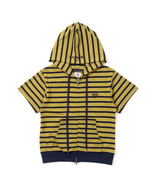 HTH(エイチティーエイチ)の「Assort Short sleeve zip hoodie(パーカー・レディース・パープル/グレー/マスタード・フリー)」の3枚目の写真