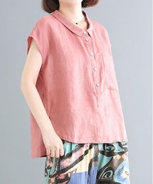 新品♡ヌキテパ　フレンチスリーブ　ブラウス　ピンク ヌキテパ ストライプ フレンチスリーブ ブラウス ピンク 2024