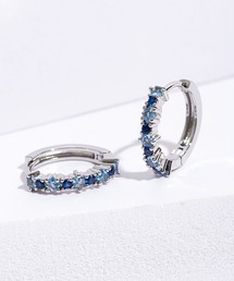 YU-KA:ジルコニアラインフープピアス zirconia line hoop pierce