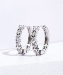 YU-KA:ジルコニアラインフープピアス zirconia line hoop pierce