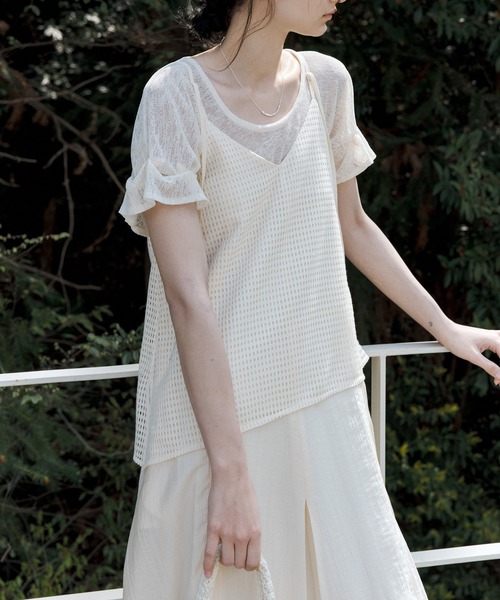 tageechita（タジチタ）の「【tageechita】レイヤードデザイン キャミワンピース（ワンピース・レディース・ライトベージュ・S/M/L）」の13枚目の写真