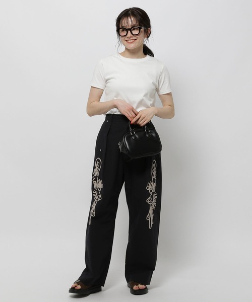 niko and...(ニコアンド)の「モチーフコード刺繍パンツ(その他パンツ・レディース・カーキ/ブラック/キャメル・FREE)」の6枚目の写真