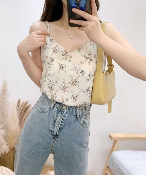 urge：（アージコロン ）の「【URGE：】花柄 Vネック キャミソール（キャミソール・レディース・イエロー/ホワイト/ブラック・X-LARGE/LARGE/MEDIUM/SMALL）」の13枚目の写真