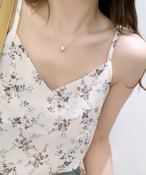 urge：（アージコロン ）の「【URGE：】花柄 Vネック キャミソール（キャミソール・レディース・イエロー/ホワイト/ブラック・X-LARGE/LARGE/MEDIUM/SMALL）」の12枚目の写真
