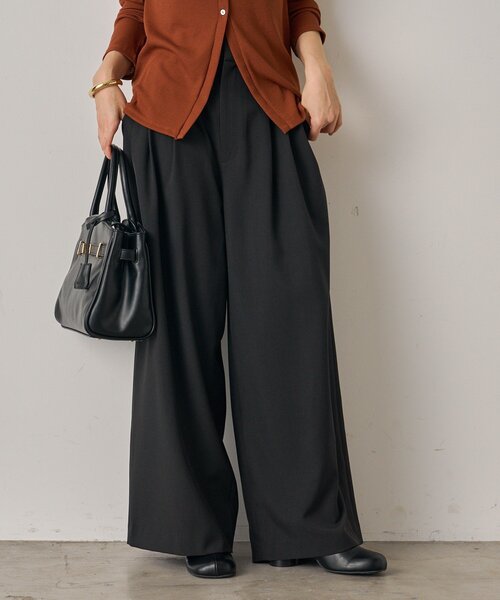 LOUNGEDRESS（ラウンジドレス）の「3タックワイドパンツ（その他パンツ・レディース・モカ/ブラック/ライトベージュ・SMALL/MEDIUM）」の2枚目の写真