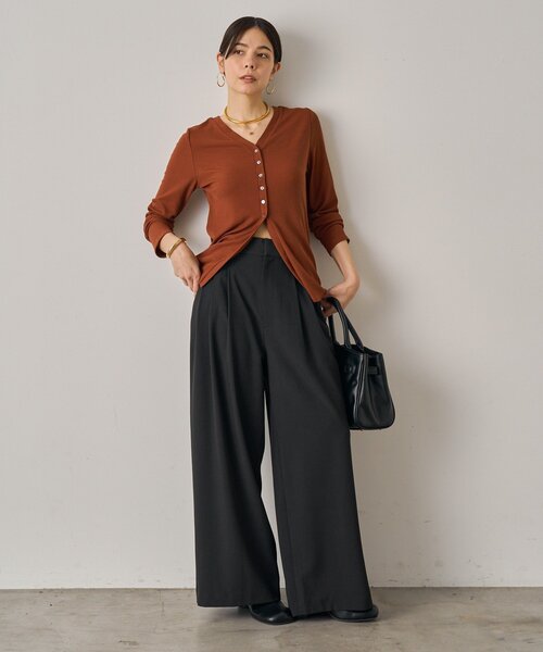 LOUNGEDRESS（ラウンジドレス）の「3タックワイドパンツ（その他パンツ・レディース・モカ/ブラック/ライトベージュ・SMALL/MEDIUM）」の4枚目の写真