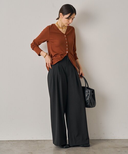 LOUNGEDRESS（ラウンジドレス）の「3タックワイドパンツ（その他パンツ・レディース・モカ/ブラック/ライトベージュ・SMALL/MEDIUM）」の6枚目の写真