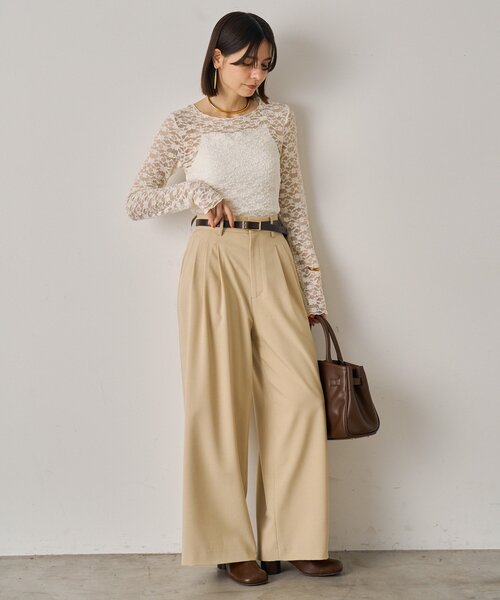 LOUNGEDRESS（ラウンジドレス）の「3タックワイドパンツ（その他パンツ・レディース・モカ/ブラック/ライトベージュ・SMALL/MEDIUM）」の17枚目の写真