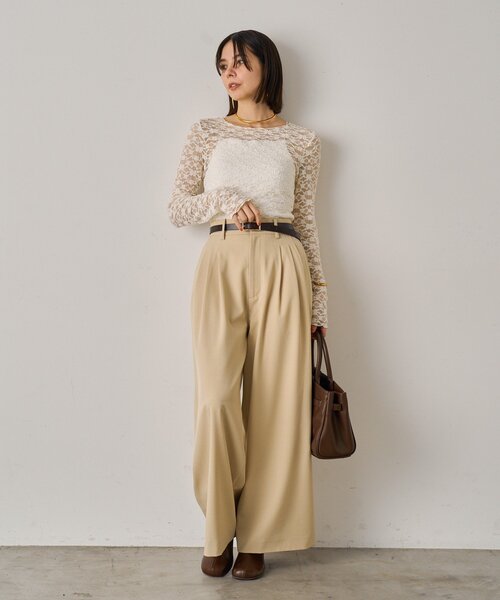 LOUNGEDRESS（ラウンジドレス）の「3タックワイドパンツ（その他パンツ・レディース・モカ/ブラック/ライトベージュ・SMALL/MEDIUM）」の18枚目の写真