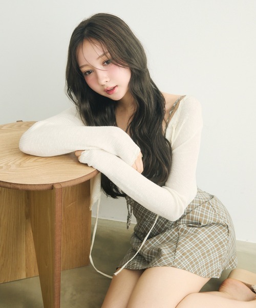 TITTY&CO.（ティティーアンドコー）の「チェック柄キャミワンピ（ワンピース・レディース・モカ/ブラック・FREE）」の9枚目の写真