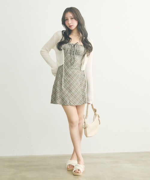 TITTY&CO.（ティティーアンドコー）の「チェック柄キャミワンピ（ワンピース・レディース・モカ/ブラック・FREE）」の13枚目の写真