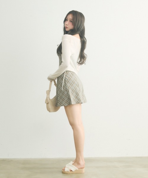 TITTY&CO.（ティティーアンドコー）の「チェック柄キャミワンピ（ワンピース・レディース・モカ/ブラック・FREE）」の17枚目の写真