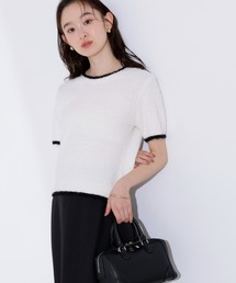 N.（N. Natural Beauty Basic） | ミニフリンジバイカラーニット(ニット/セーター)