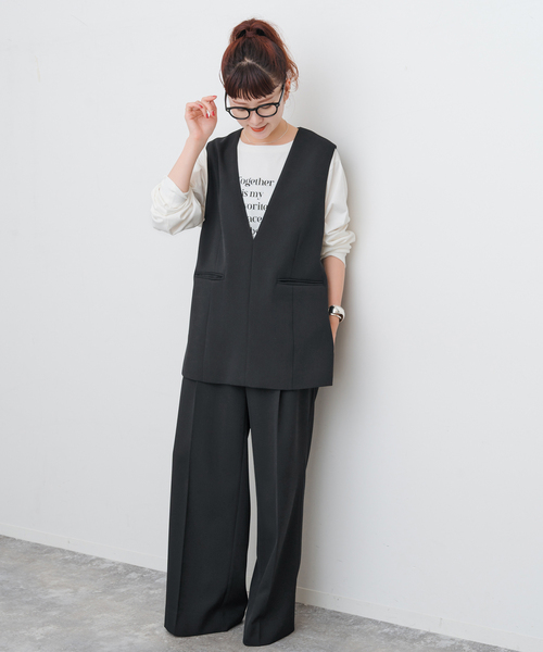 スピックアンドスパン　twカルゼVネック ベスト Spick & Span｜TWカルゼVネックベスト | Rakuten Fashion(楽天