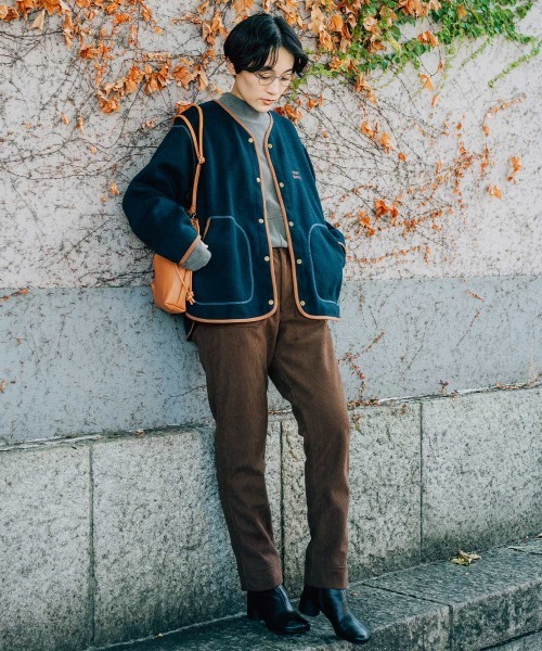 KRIFF MAYER Lady's Collection(クリフメイヤーレディースコレクション)の「【暖パン】裏フリースコーデュロイベイカーパンツ(その他パンツ・レディース・ブラック/オリーブ/ブラウン/ベージュ/ワインレッド・MEDIUM/LARGE)」の11枚目の写真