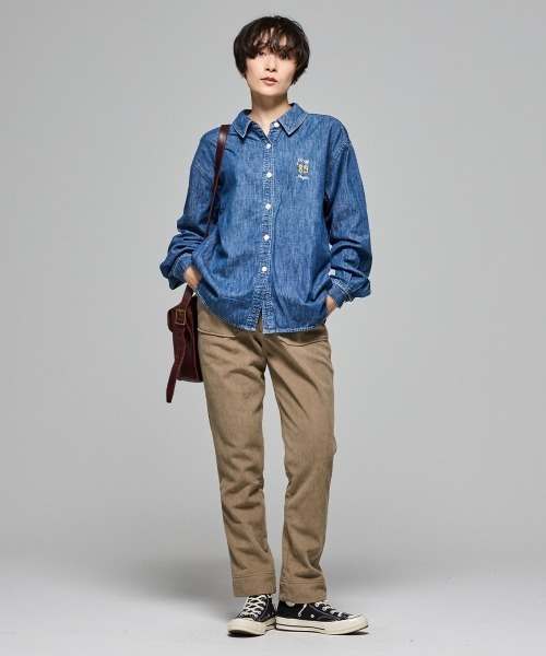 KRIFF MAYER Lady's Collection(クリフメイヤーレディースコレクション)の「【暖パン】裏フリースコーデュロイベイカーパンツ(その他パンツ・レディース・ブラック/オリーブ/ブラウン/ベージュ/ワインレッド・MEDIUM/LARGE)」の14枚目の写真