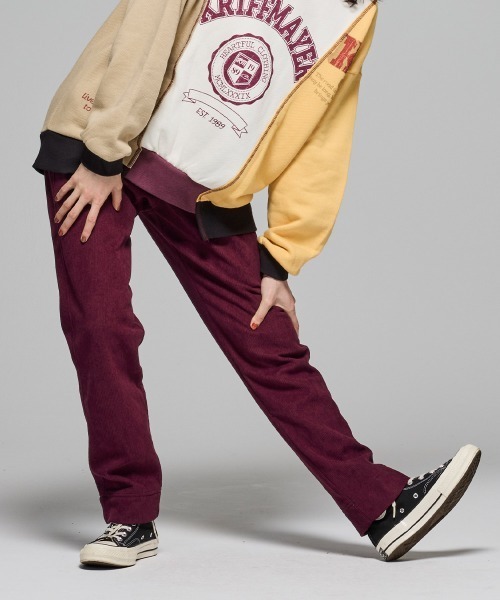 KRIFF MAYER Lady's Collection(クリフメイヤーレディースコレクション)の「【暖パン】裏フリースコーデュロイベイカーパンツ(その他パンツ・レディース・ブラック/オリーブ/ブラウン/ベージュ/ワインレッド・MEDIUM/LARGE)」の19枚目の写真