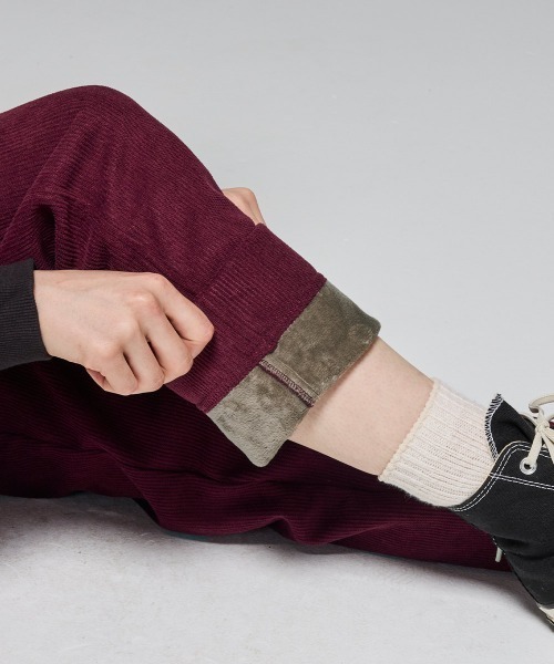 KRIFF MAYER Lady's Collection(クリフメイヤーレディースコレクション)の「【暖パン】裏フリースコーデュロイベイカーパンツ(その他パンツ・レディース・ブラック/オリーブ/ブラウン/ベージュ/ワインレッド・MEDIUM/LARGE)」の22枚目の写真