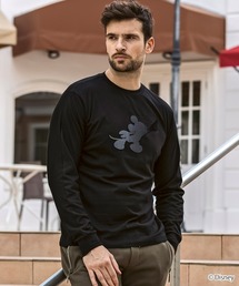 1PIU1UGUALE3 RELAX(ウノピゥウノウグァーレトレ リラックス)【ミッキーマウス】グラデーション刺繍ロングTシャツ