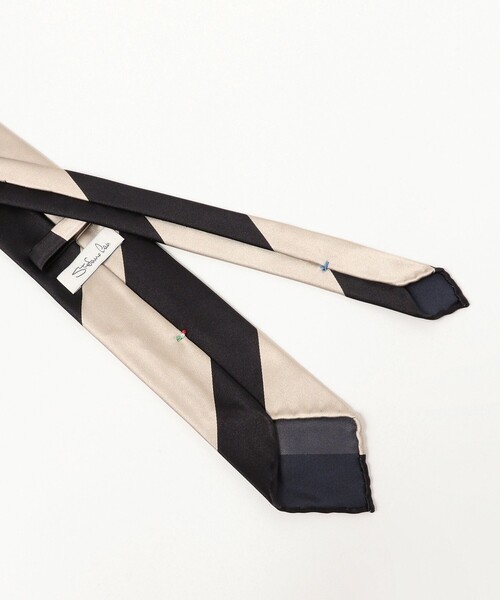 STEFANO CAU（ステファノカウ）の「STEFANO CAU / シルク ストライプ ネクタイ（ネクタイ・メンズ・ブラック/ブラウン・ONE SIZE）」の3枚目の写真