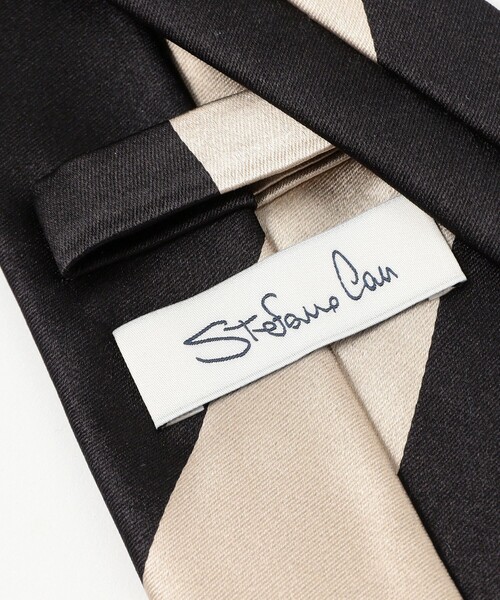 STEFANO CAU（ステファノカウ）の「STEFANO CAU / シルク ストライプ ネクタイ（ネクタイ・メンズ・ブラック/ブラウン・ONE SIZE）」の4枚目の写真