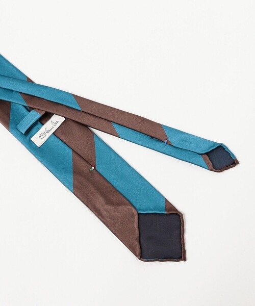 STEFANO CAU（ステファノカウ）の「STEFANO CAU / シルク ストライプ ネクタイ（ネクタイ・メンズ・ブラック/ブラウン・ONE SIZE）」の7枚目の写真