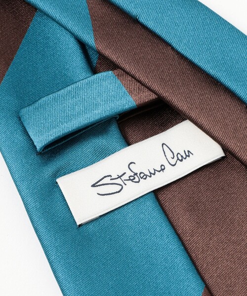 STEFANO CAU（ステファノカウ）の「STEFANO CAU / シルク ストライプ ネクタイ（ネクタイ・メンズ・ブラック/ブラウン・ONE SIZE）」の8枚目の写真