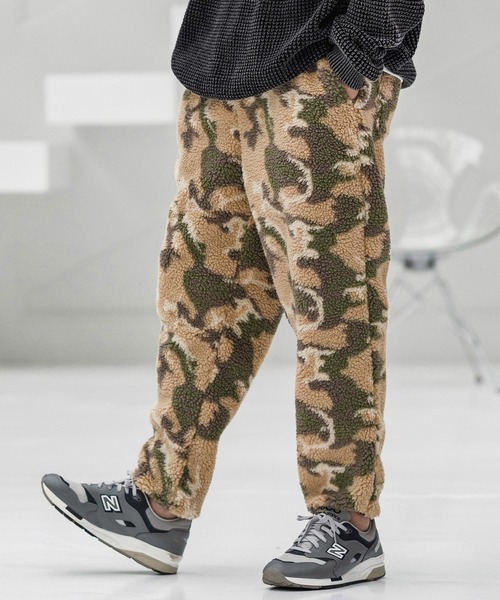mp13865-Camouflage Sheep Like Boa Pants ボアパンツ（その他パンツ