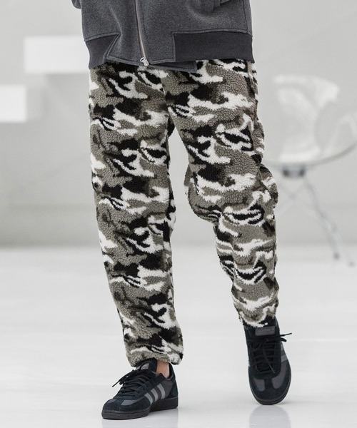 mp13865-Camouflage Sheep Like Boa Pants ボアパンツ（その他パンツ