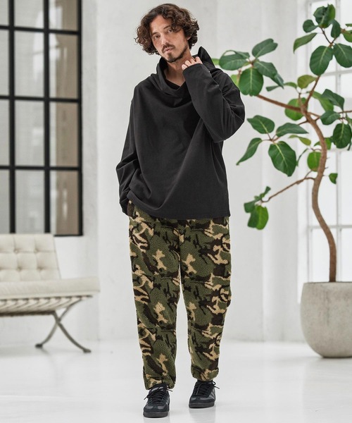 mp13865-Camouflage Sheep Like Boa Pants ボアパンツ（その他パンツ