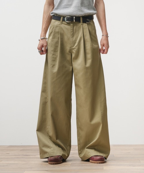 Two-Tuck Wide Structured Chino Pants / 2タックワイドカーブ