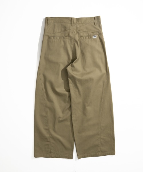 【新品】adoon plain 2タックダーツワイドチノパンツベージュ L完売品 Adoon plain（アドーンプレーン）の「TWO-TUCK DART WIDE CHINO