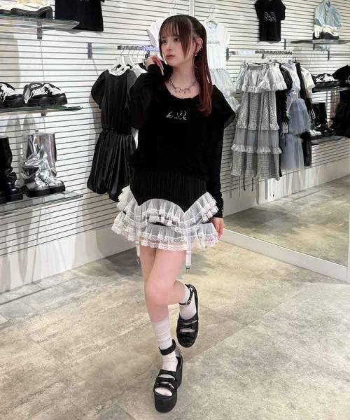 FickleBebe(フィクルベベ)の「スクエアガータースカート(スカート・レディース・ブラック/グレー・0/1)」の19枚目の写真