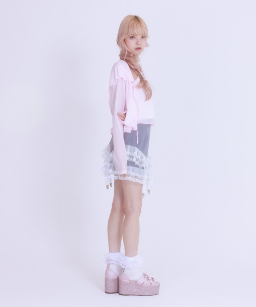 FickleBebe(フィクルベベ)の「スクエアガータースカート(スカート・レディース・ブラック/グレー・0/1)」の3枚目の写真