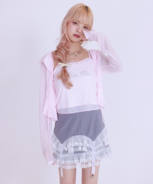 FickleBebe(フィクルベベ)の「スクエアガータースカート(スカート・レディース・ブラック/グレー・0/1)」の7枚目の写真