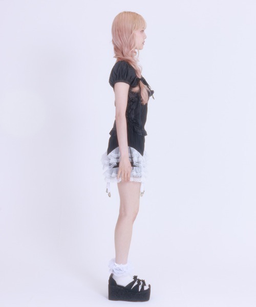 FickleBebe(フィクルベベ)の「スクエアガータースカート(スカート・レディース・ブラック/グレー・0/1)」の14枚目の写真