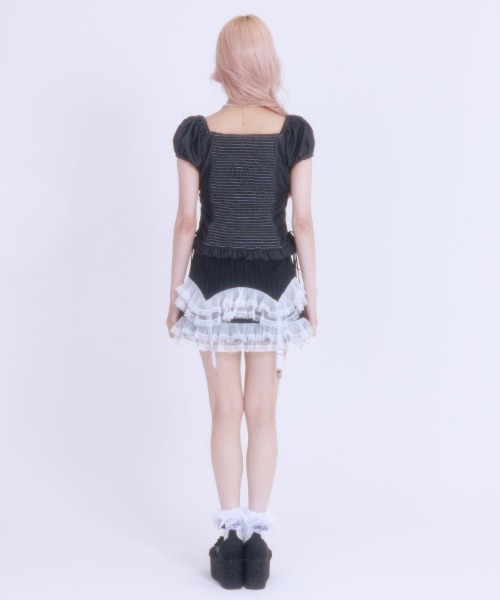 FickleBebe(フィクルベベ)の「スクエアガータースカート(スカート・レディース・ブラック/グレー・0/1)」の15枚目の写真
