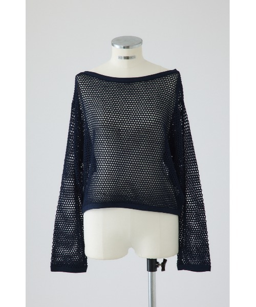 RIM.ARK(リムアーク)の「See through long sleeve tops シースルーロングスリーブトップス(ニット/セーター・レディース・ネイビー/ライトブルー/ブラック・FREE)」の5枚目の写真