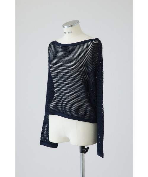 RIM.ARK(リムアーク)の「See through long sleeve tops シースルーロングスリーブトップス(ニット/セーター・レディース・ネイビー/ライトブルー/ブラック・FREE)」の12枚目の写真