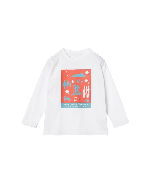 THE NORTH FACE（ザノースフェイス）の「THE NORTH FACE T L/S Shiretoko Toko Tee NTT82530ST（Tシャツ/カットソー・キッズ・ホワイト/グレー/チャコールグレー・120/100/110）」の9枚目の写真