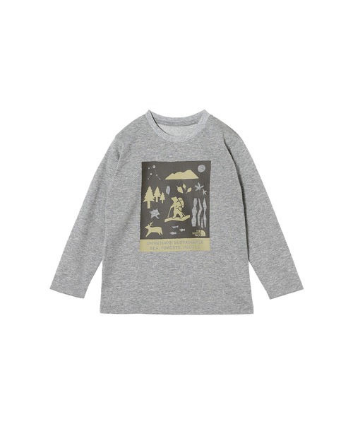 THE NORTH FACE（ザノースフェイス）の「THE NORTH FACE T L/S Shiretoko Toko Tee NTT82530ST（Tシャツ/カットソー・キッズ・ホワイト/グレー/チャコールグレー・120/100/110）」の10枚目の写真