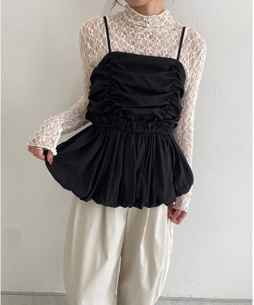 ECLAM(クラム)の「ストレッチレースロンT(Tシャツ/カットソー・レディース・アイボリー/ブラック・M)」の10枚目の写真