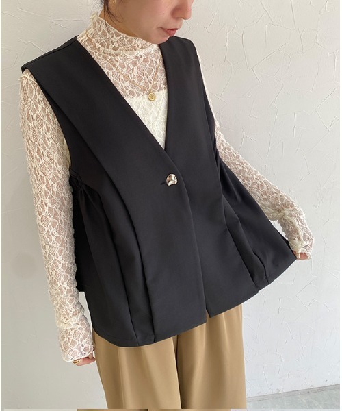ECLAM(クラム)の「ストレッチレースロンT(Tシャツ/カットソー・レディース・アイボリー/ブラック・M)」の13枚目の写真